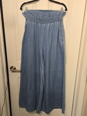 SHEIN Light Blue High-Waist Wide Leg Jeans